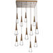 Rain Drop LED Flat Bronze Chandelier Ceiling Light, Multi-Port