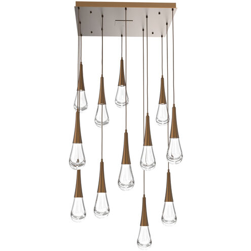 Rain Drop LED Flat Bronze Chandelier Ceiling Light, Multi-Port