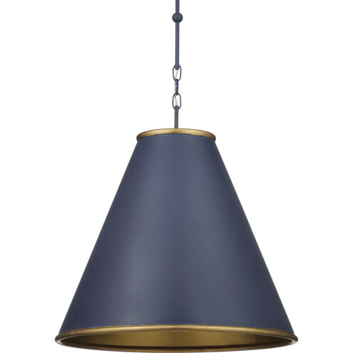 Pierrepont 1 Light 22 inch Hiroshi Dark Blue and Contemporary Gold Leaf Pendant Ceiling Light, Large