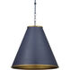 Pierrepont 1 Light 22 inch Hiroshi Dark Blue and Contemporary Gold Leaf Pendant Ceiling Light, Large