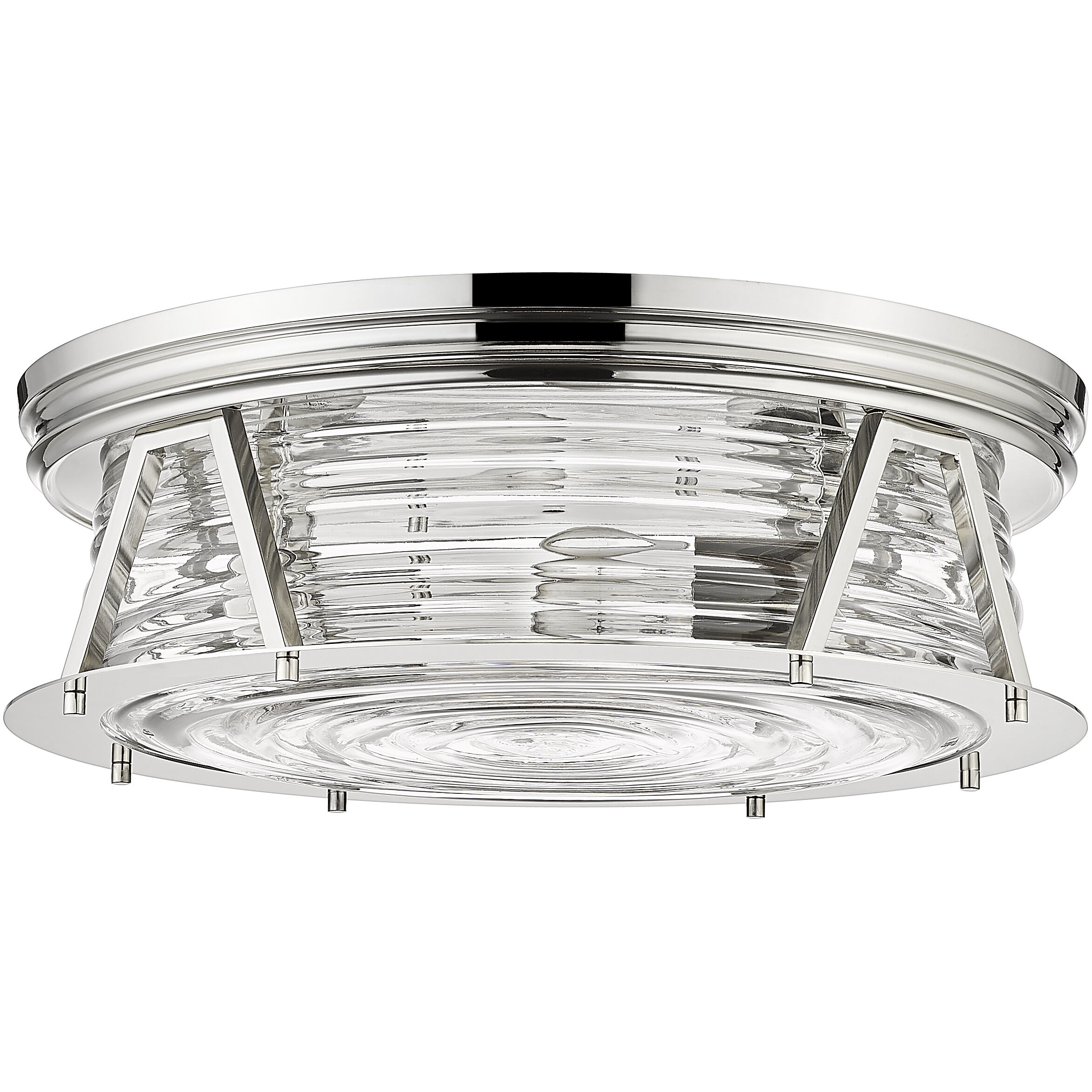 Cape Harbor 4 Light 20 inch Polished Nickel Flush Mount Ceiling Light