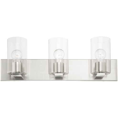 Zurich 3 Light 24 inch Brushed Nickel Vanity Sconce Wall Light