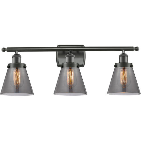 Ballston Small Cone LED 26 inch Oil Rubbed Bronze Bath Vanity Light Wall Light in Plated Smoke Glass, Ballston