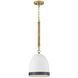 Nash 1 Light 10 inch Heritage Brass with Black accents Pendant Ceiling Light