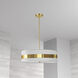 Willshire 4 Light 22 inch Aged Brass with White Pendant Ceiling Light