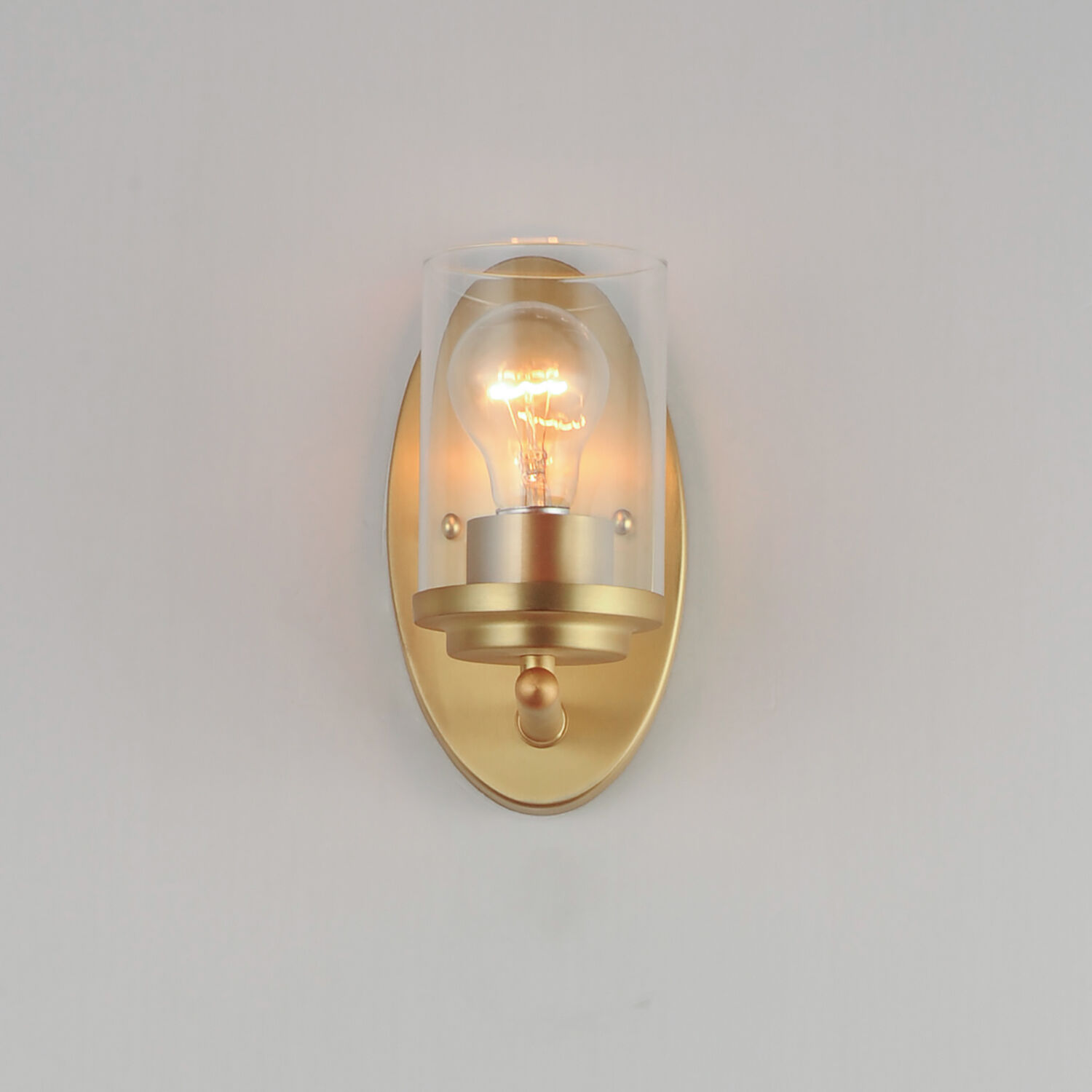 Corona 1 Light 4.5 inch Satin Brass Bath Vanity Wall Light in Clear