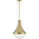 Oliver 1 Light 14.25 inch Bright Brass Indoor Pendant Ceiling Light