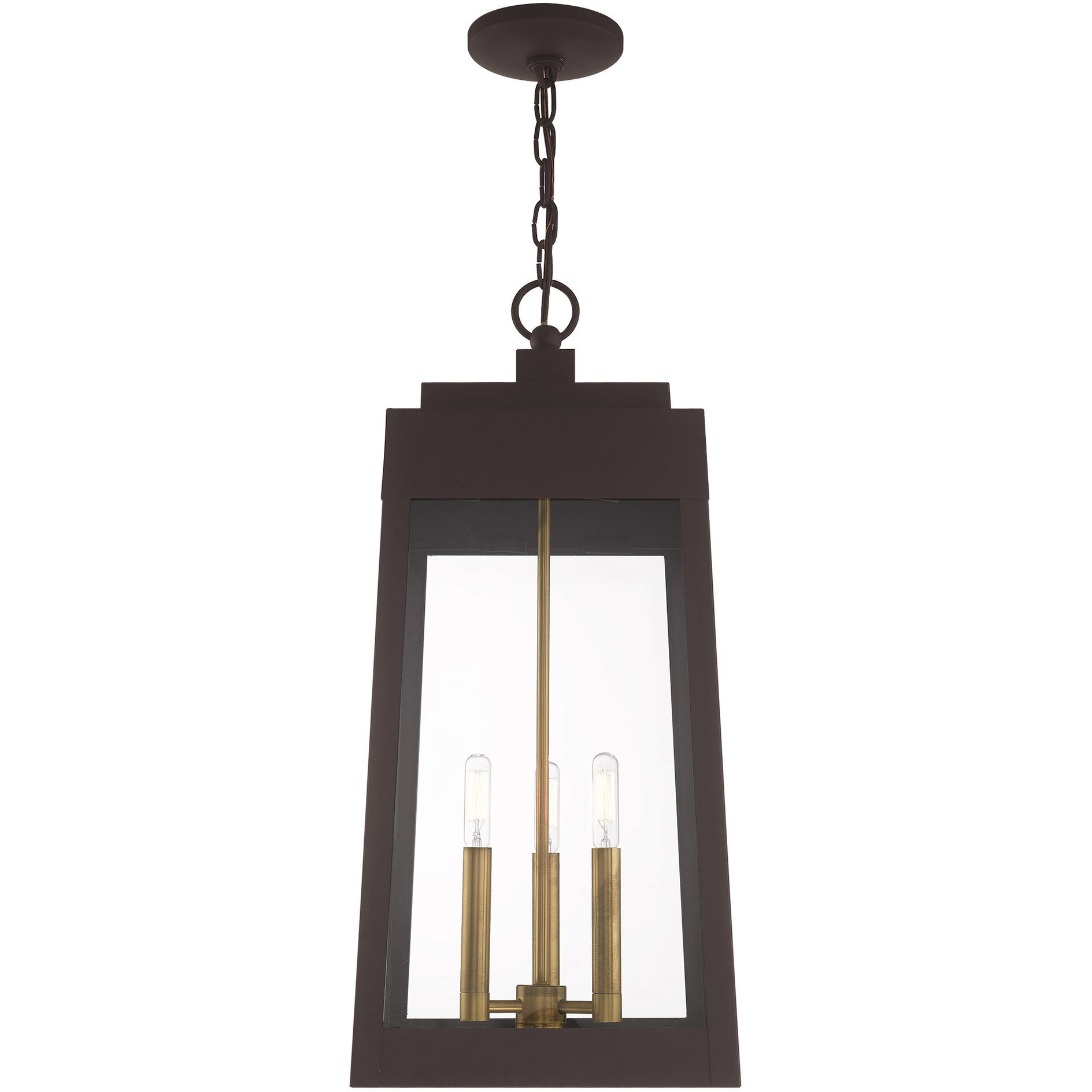 Oslo 3 Light 10.5 inch Bronze Outdoor Pendant Lantern