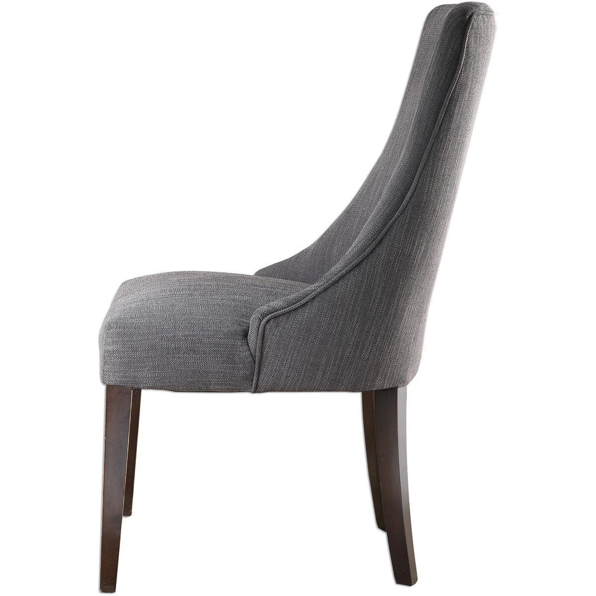 Patamon Charcoal Gray and Dark Walnut Armless Chairs, Set of 2