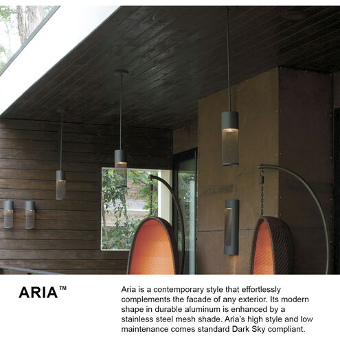 Aria LED 15 inch Black Outdoor Wall Mount Lantern