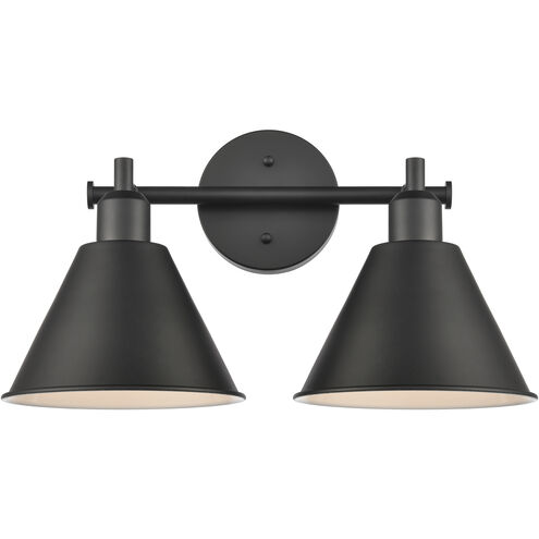 Abbington 2 Light 18 inch Matte Black Vanity Light Wall Light