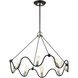 Archer 8 Light 36 inch Textured Black with Brushed Nickel Accents Chandelier Ceiling Light