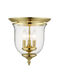 Legacy 3 Light 12 inch Polished Brass Flush Mount Ceiling Light