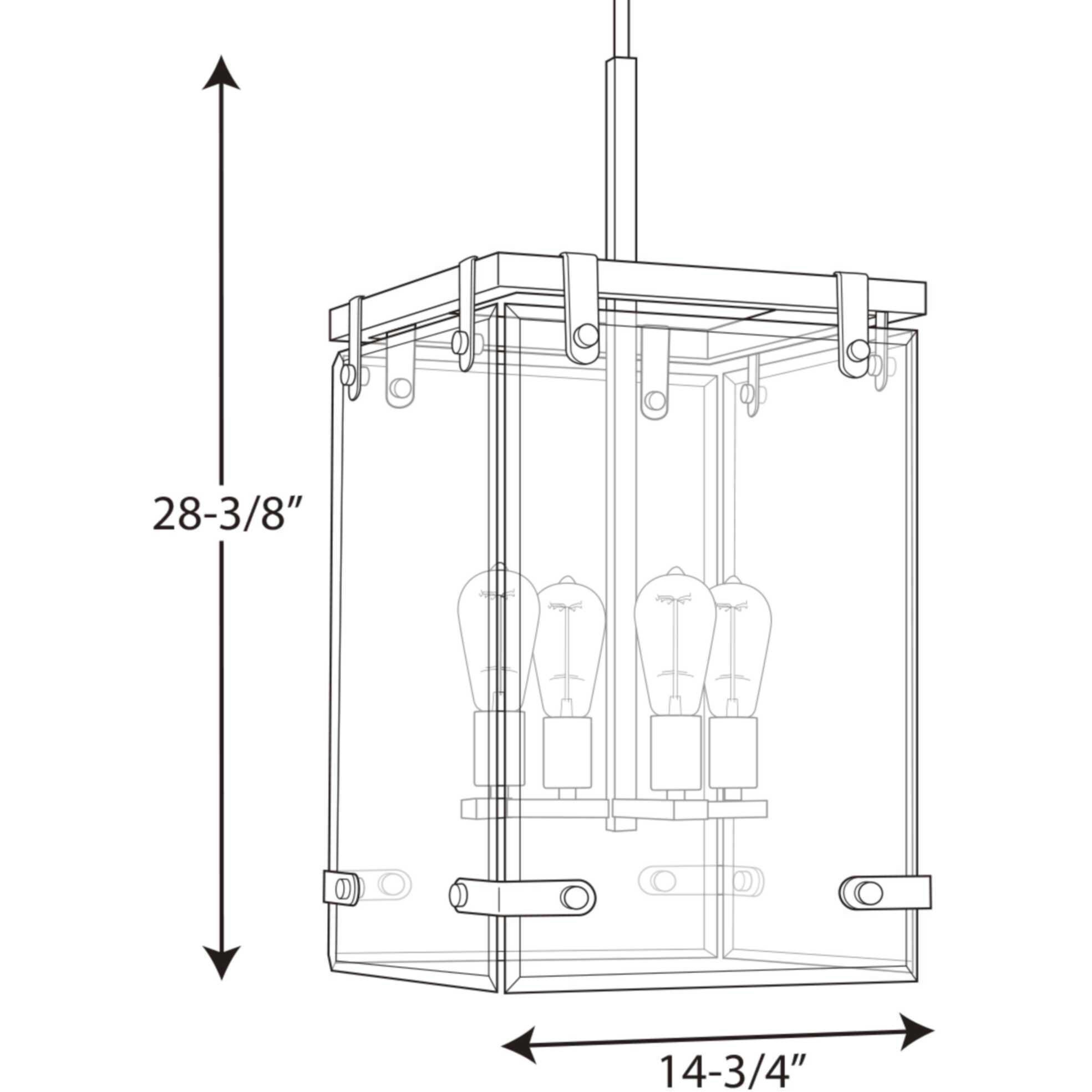 Glayse 4 Light 15 inch Antique Bronze Foyer Pendant Ceiling Light, Design Series