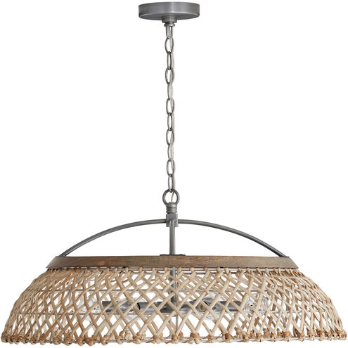 Rainey 6 Light 29 inch Grey Wash and Antique Nickel Pendant Ceiling Light