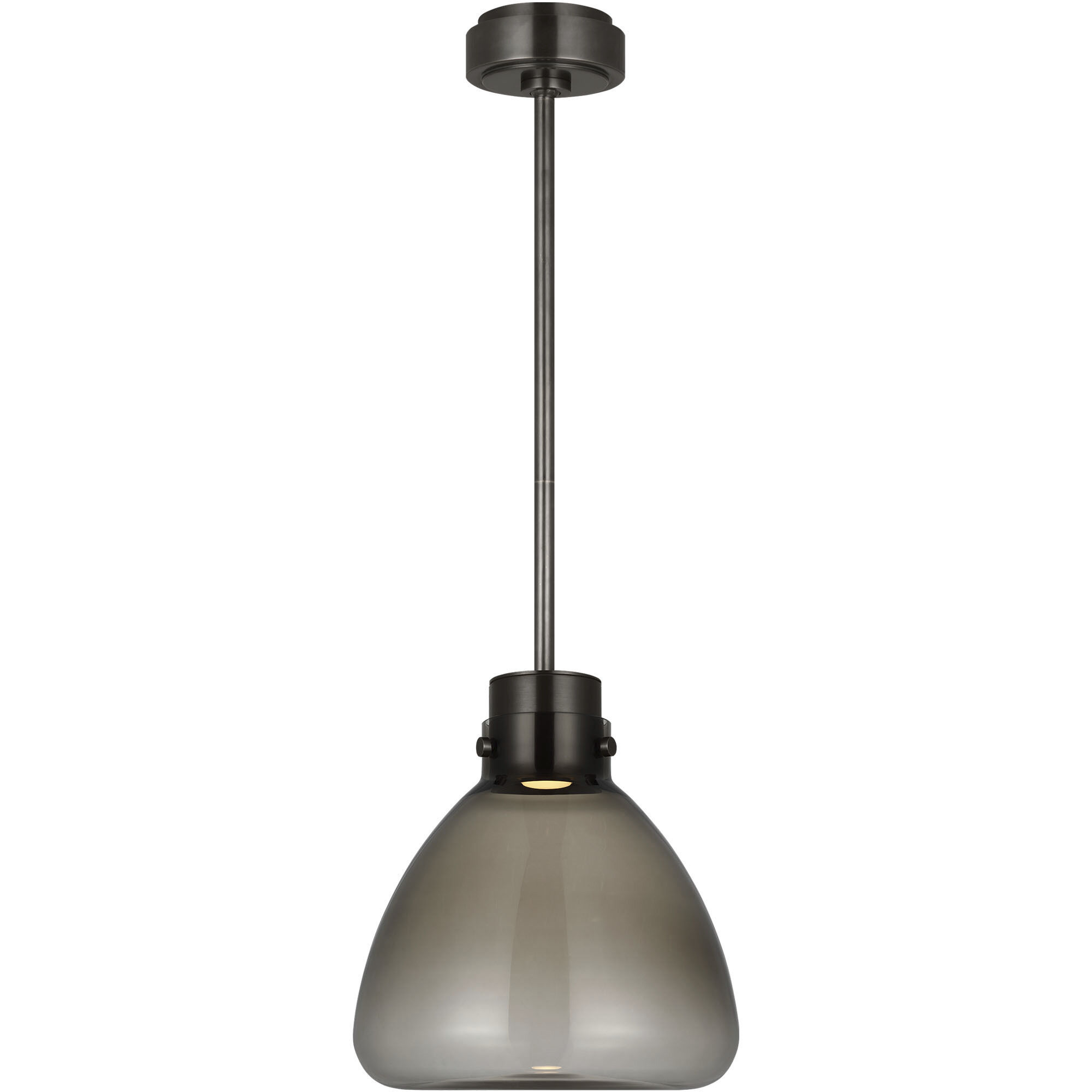 Avroko Morgan LED 12 inch Burnished Bronze with Smoke Glass Pendant Ceiling Light