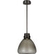 Avroko Morgan LED 12 inch Burnished Bronze with Smoke Glass Pendant Ceiling Light