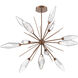 Rock Crystal LED Burnished Bronze Chandelier Ceiling Light, Starburst