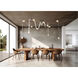 Art & Alchemy SNAPS LED 86.5 inch Modern Brass Pendant Ceiling Light in White Leather with Alabaster, Large