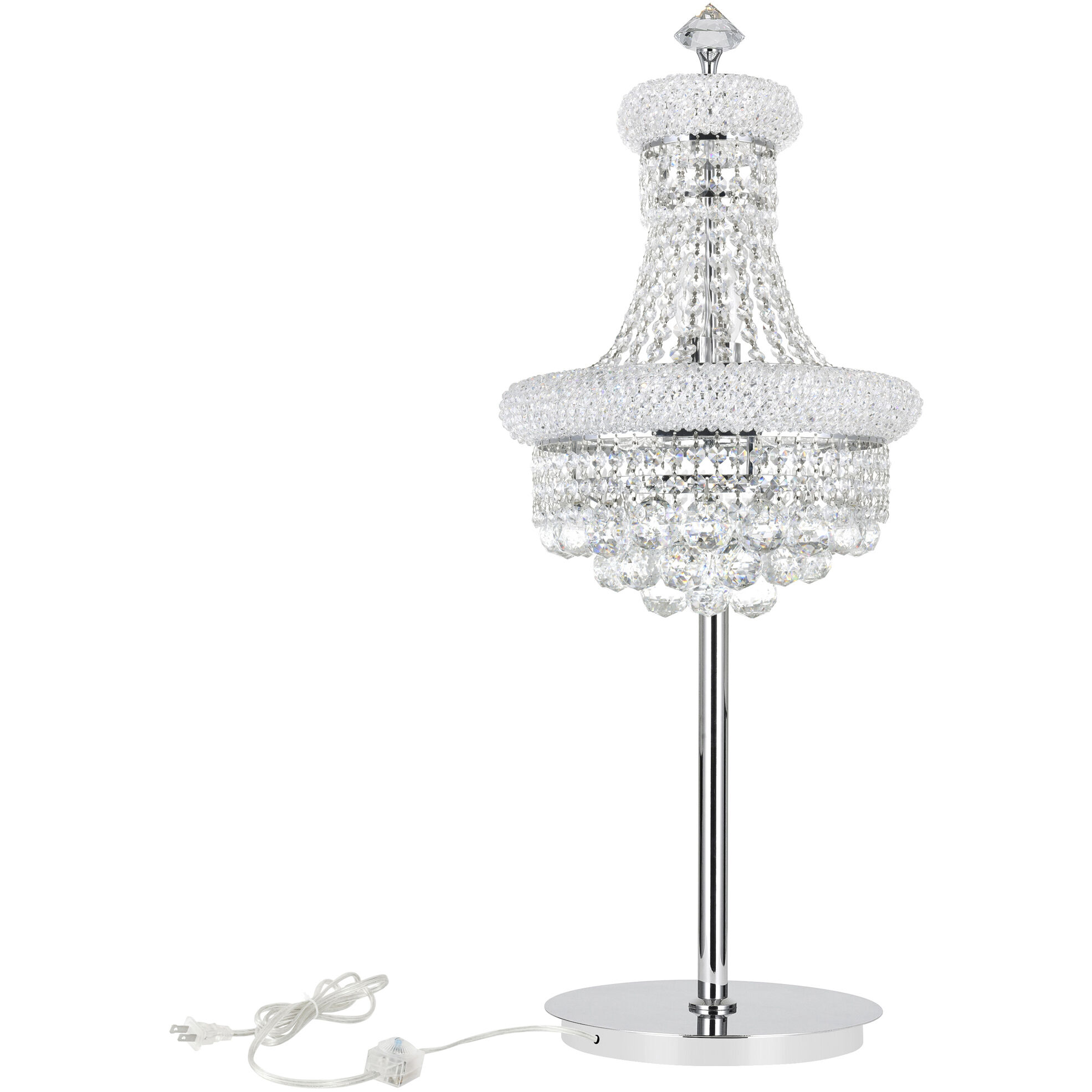 Empire 34 inch 25.00 watt Chrome Table Lamp Portable Light