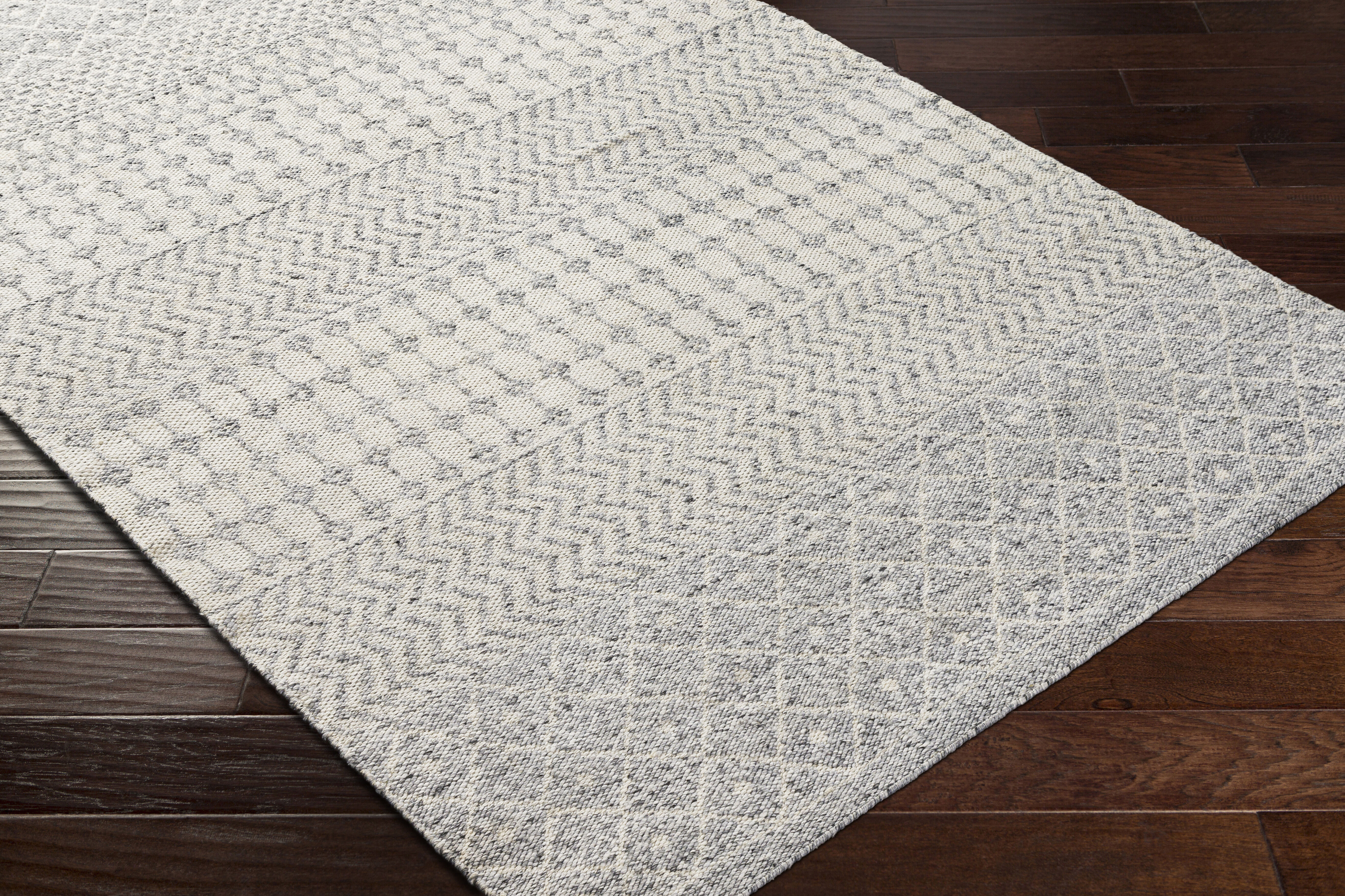Azalea 120 X 96 inch Slate/Off-White/Ink Blue Handmade Rug in 8 x 10, Rectangle