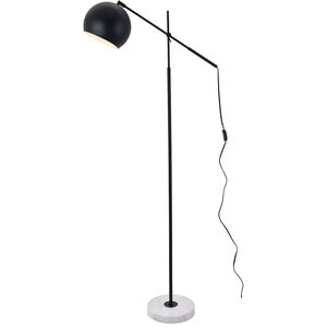 Sayre 68 inch 40 watt Black with White Marble Floor lamp Portable Light