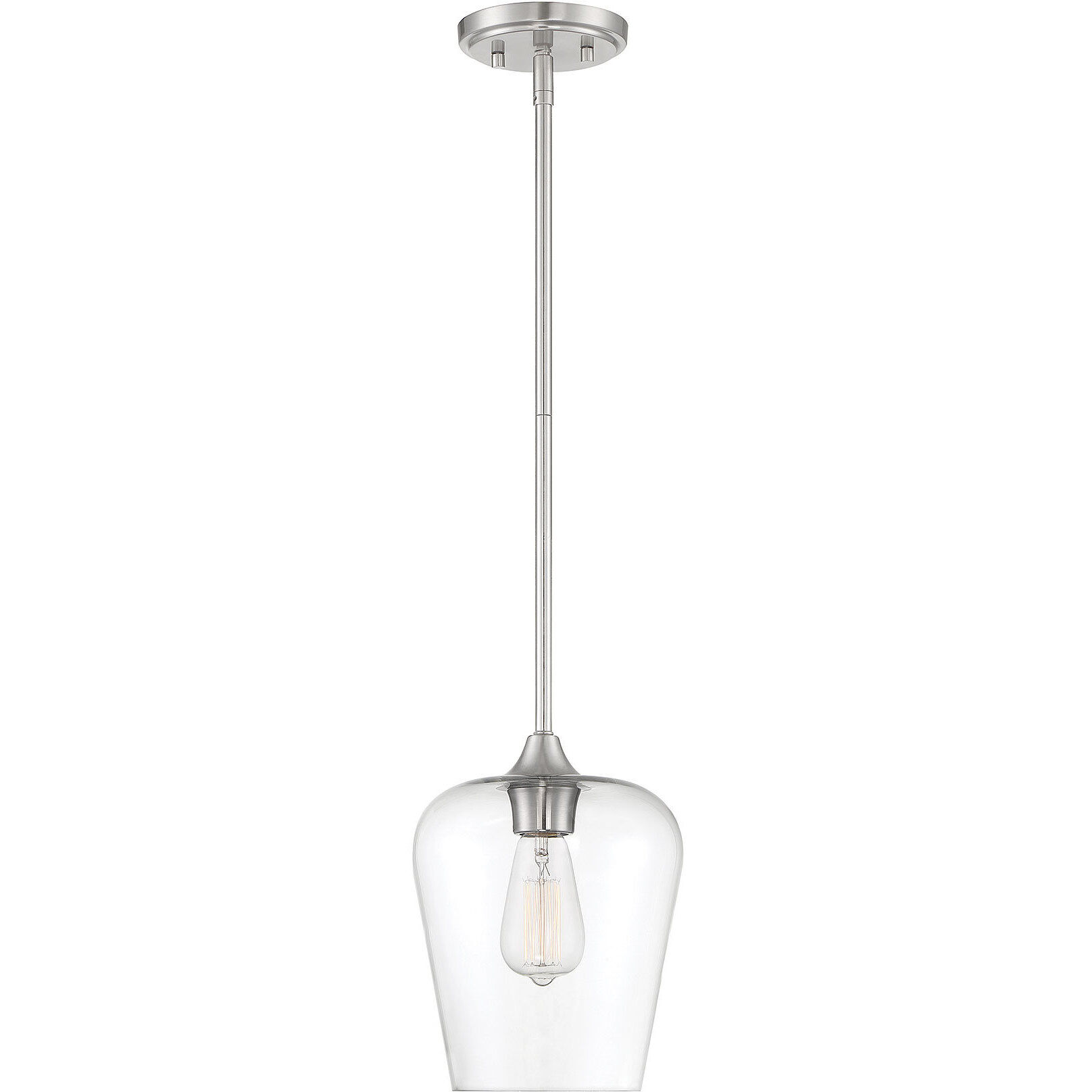Octave 1 Light 8 inch Satin Nickel Pendant Ceiling Light, Essentials