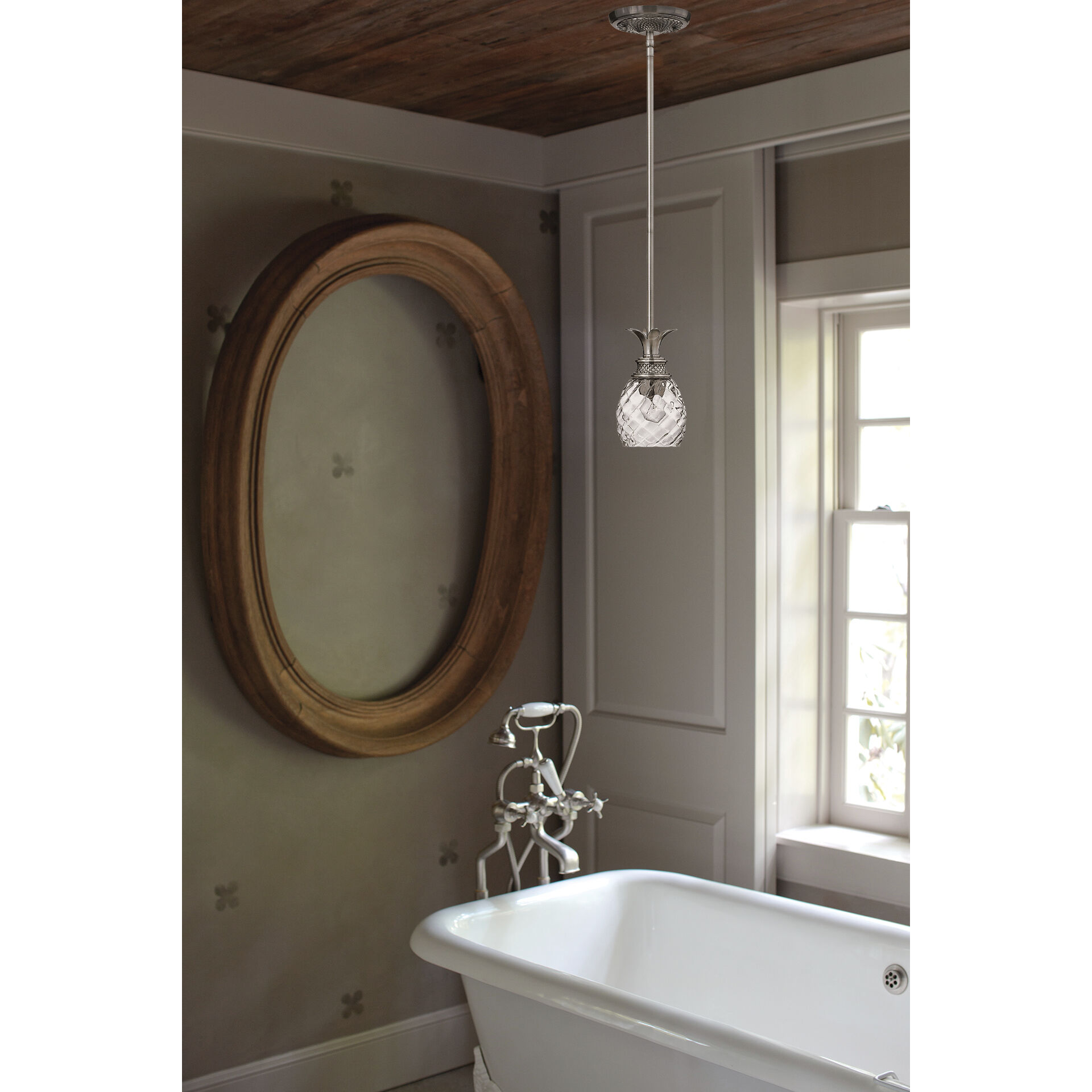 Plantation 1 Light 5 inch Polished Antique Nickel Indoor Mini Pendant Ceiling Light