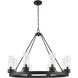 Boreas 8 Light 36 inch Matte Black Chandelier Ceiling Light in Clear Glass