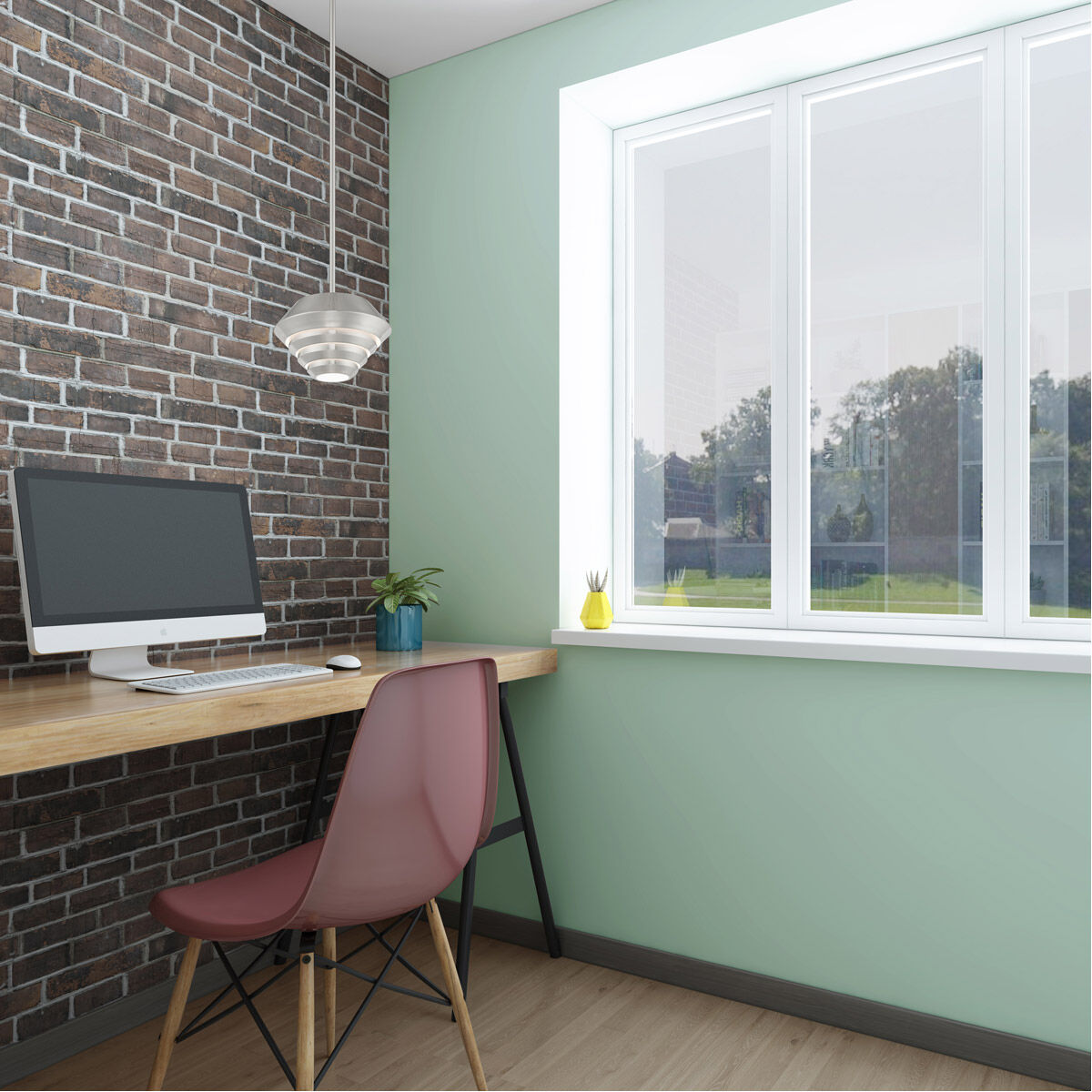 Amsterdam 1 Light 10 inch Brushed Nickel Mini Pendant Ceiling Light