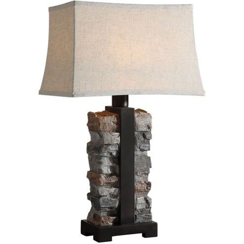 Kodiak 29 inch 100 watt Stacked Stone Table Lamp Portable Light