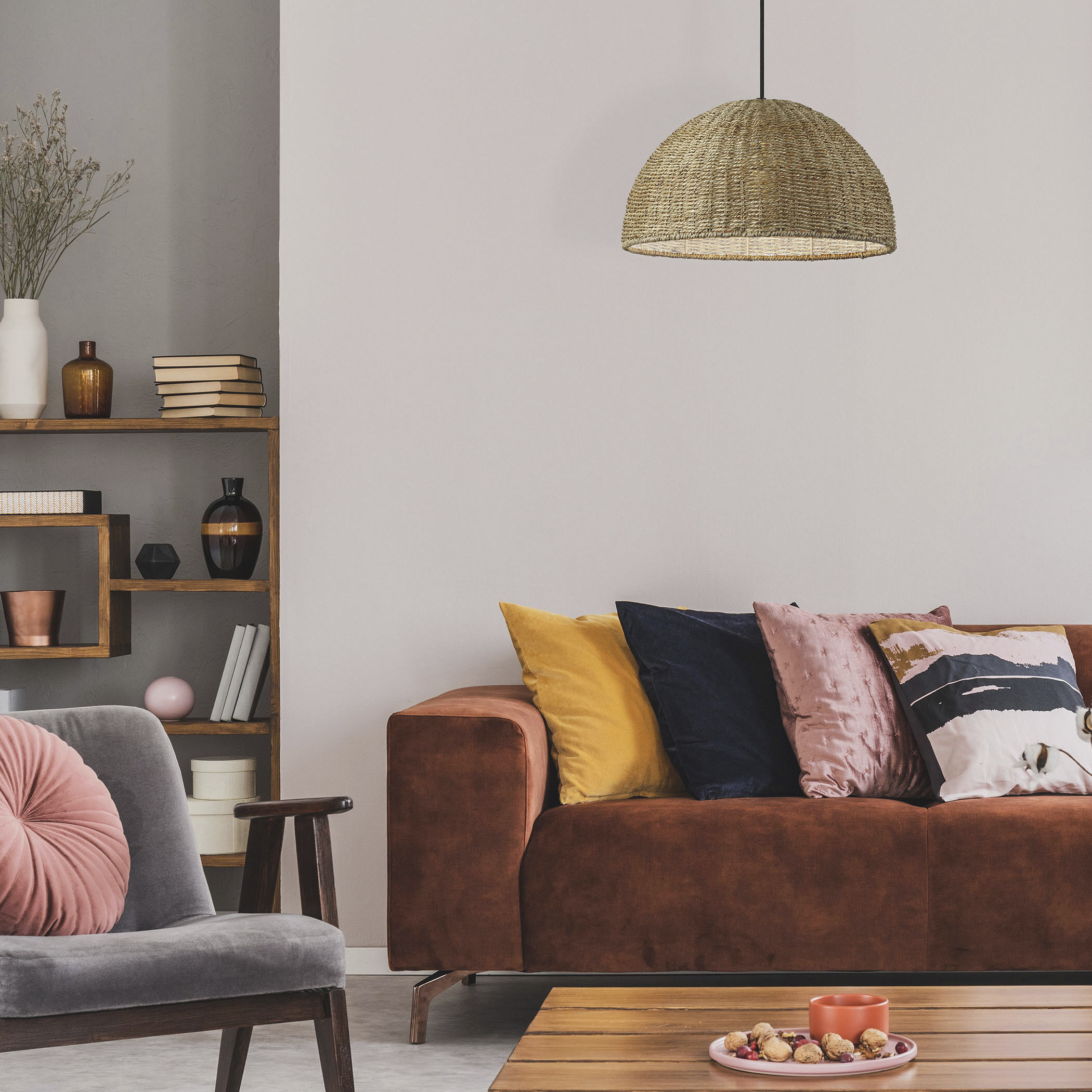 Pourel 1 Light 15.75 inch Natural Pendant Ceiling Light