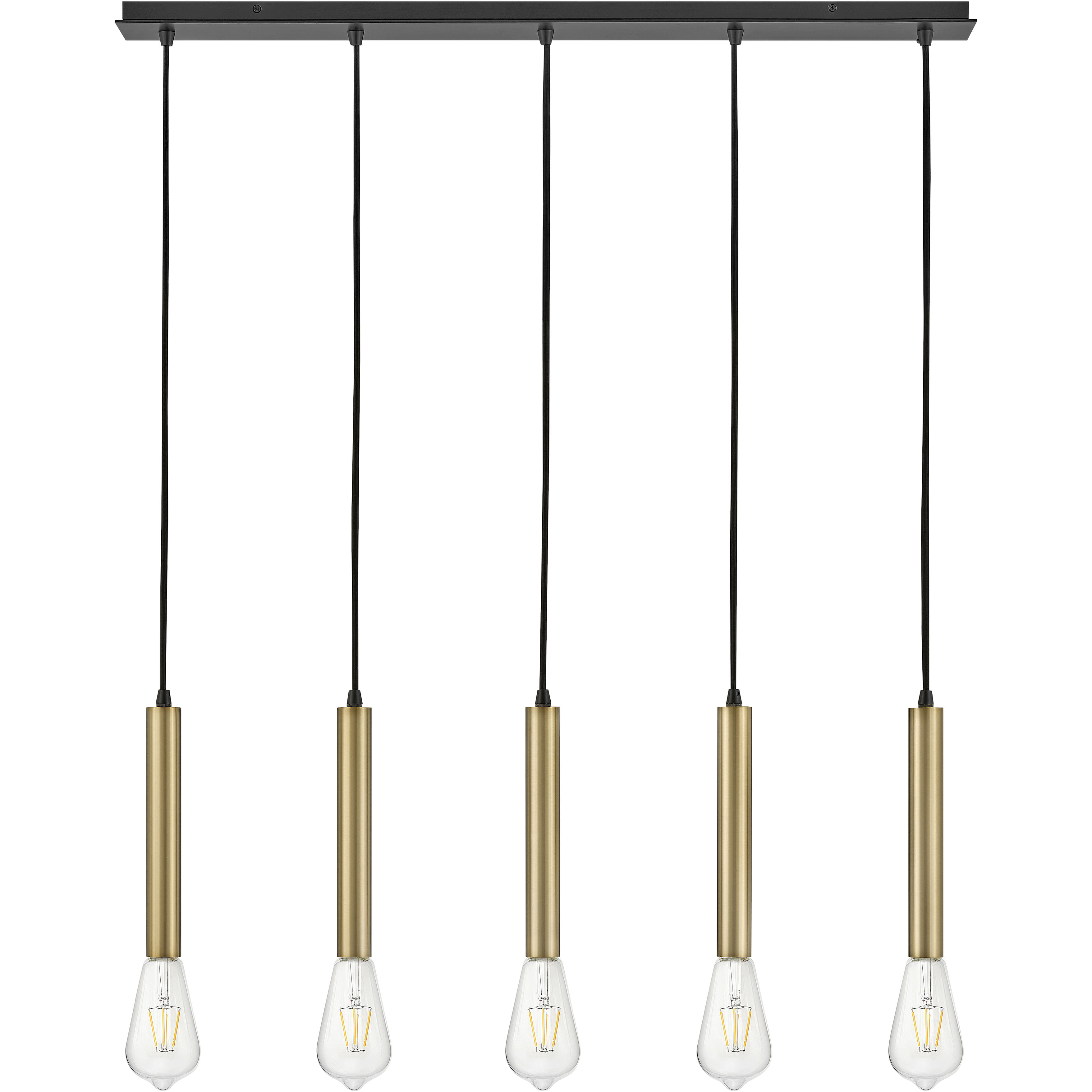 Bobbie LED 36 inch Lacquered Brass Chandelier Ceiling Light, Linear