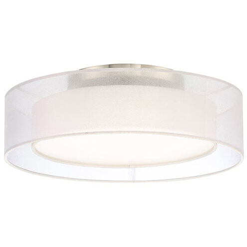 Metropolis LED 18 inch Brushed Nickel Semi Flush Mount Ceiling Light in 18in.