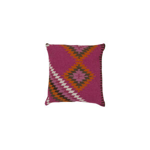 Kilim 22 X 22 inch Bright Pink and Moss Throw Pillow