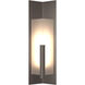 Summit 1 Light 34 inch Coastal Dark Smoke Outdoor Sconce in Frosted, Large