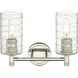 Downtown Urban Crown Point 2 Light 13.88 inch Polished Nickel Bath Vanity Light Wall Light in Deco Swirl