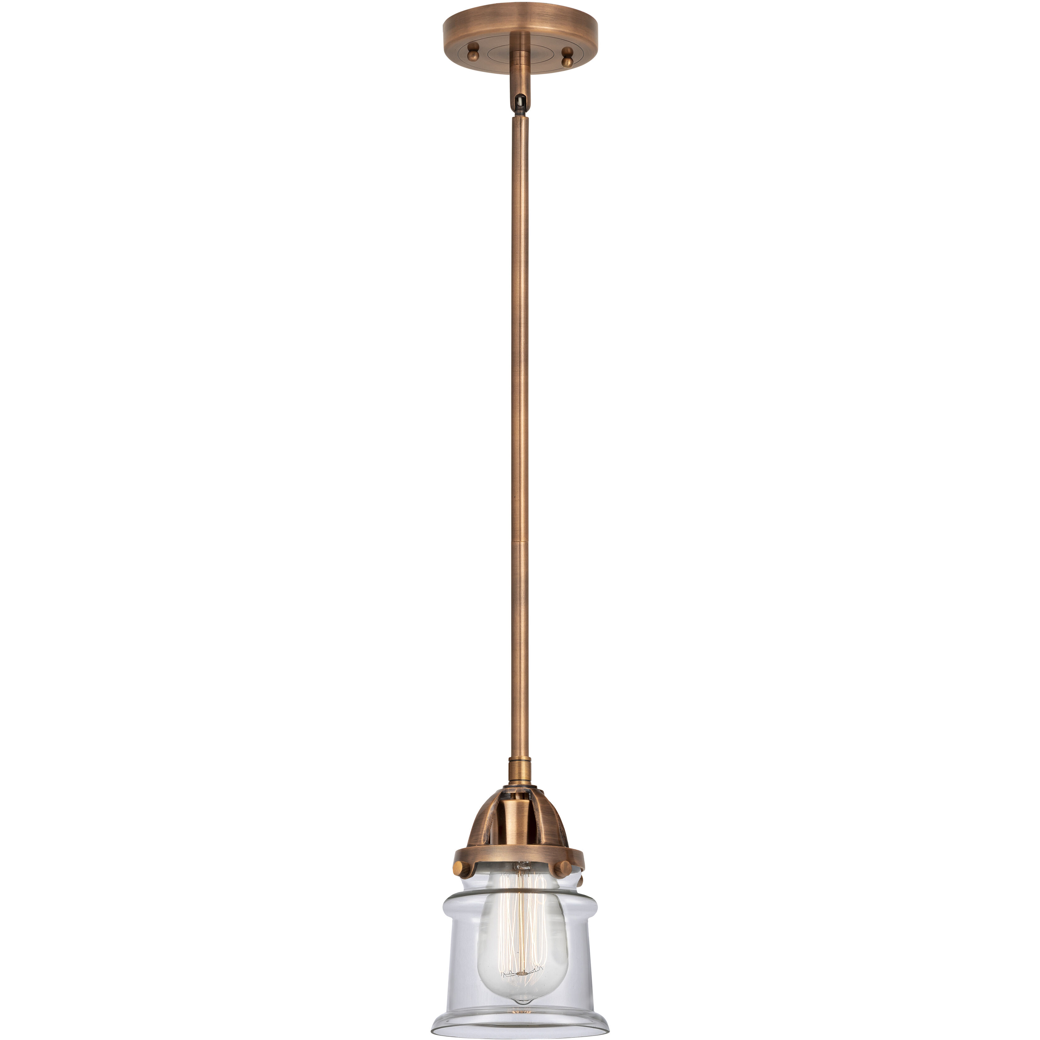Nouveau 2 Canton LED 5.25 inch Antique Copper Mini Pendant Ceiling Light in Clear