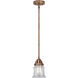 Nouveau 2 Canton LED 5.25 inch Antique Copper Mini Pendant Ceiling Light in Clear