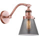 Franklin Restoration Small Cone LED 7 inch Antique Copper Sconce Wall Light in Plated Smoke Glass, Franklin Restoration