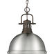 Yep Duncan 1 Light 14 inch Rubbed Bronze Pendant Ceiling Light in Pewter