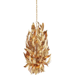 Apollo Leaf 17 Light 20 inch Contemporary Gold Leaf/Painted Contemporary Gold Chandelier Ceiling Light