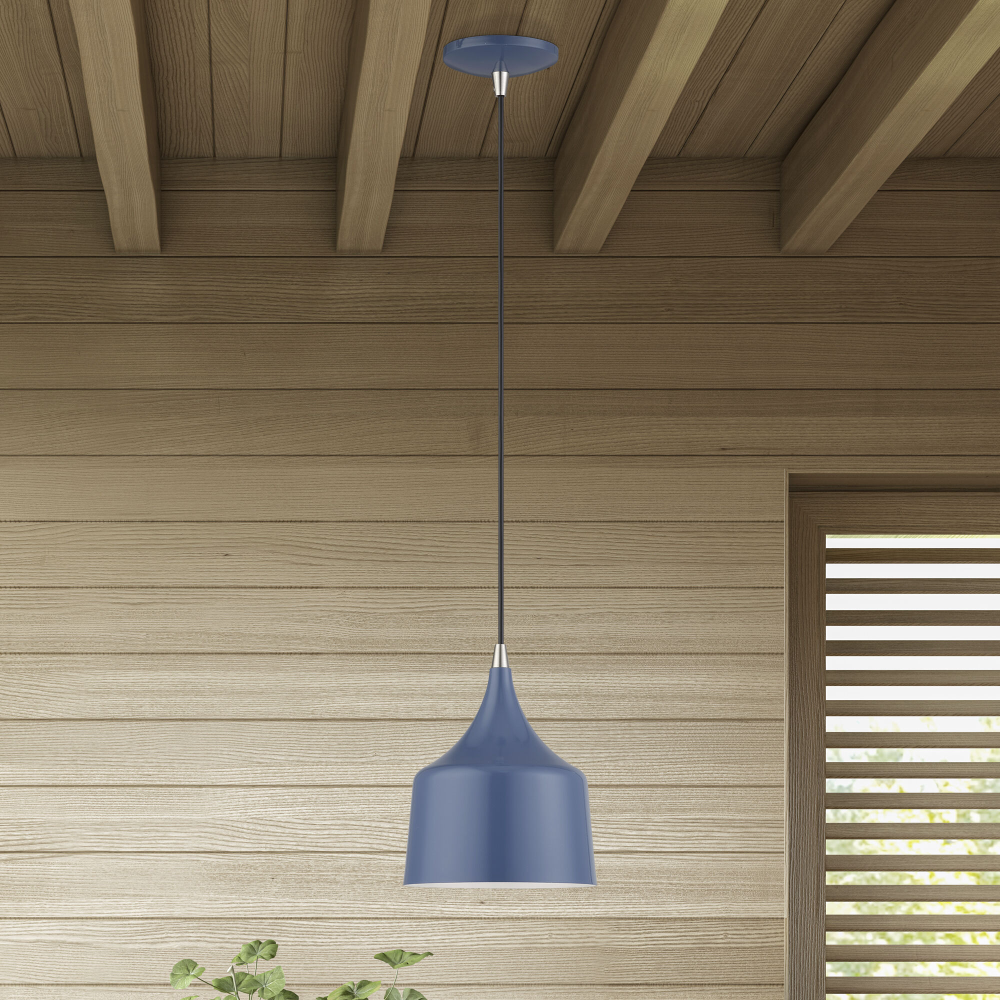 Bolita 8 inch Ocean Blue with Brushed Nickel Accents Pendant Ceiling Light