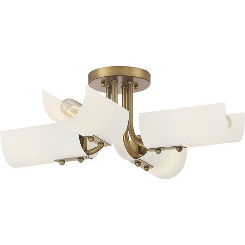 Manhasset 4 Light 20 inch Old Satin Brass Semi-Flush Ceiling Light