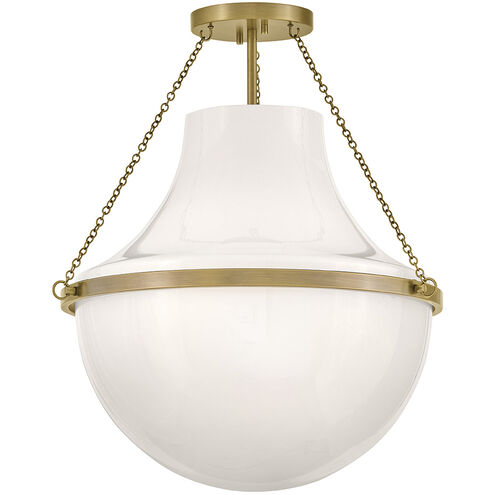 Collins 1 Light 20 inch Heritage Brass Semi-Flush Mount Ceiling Light, Medium