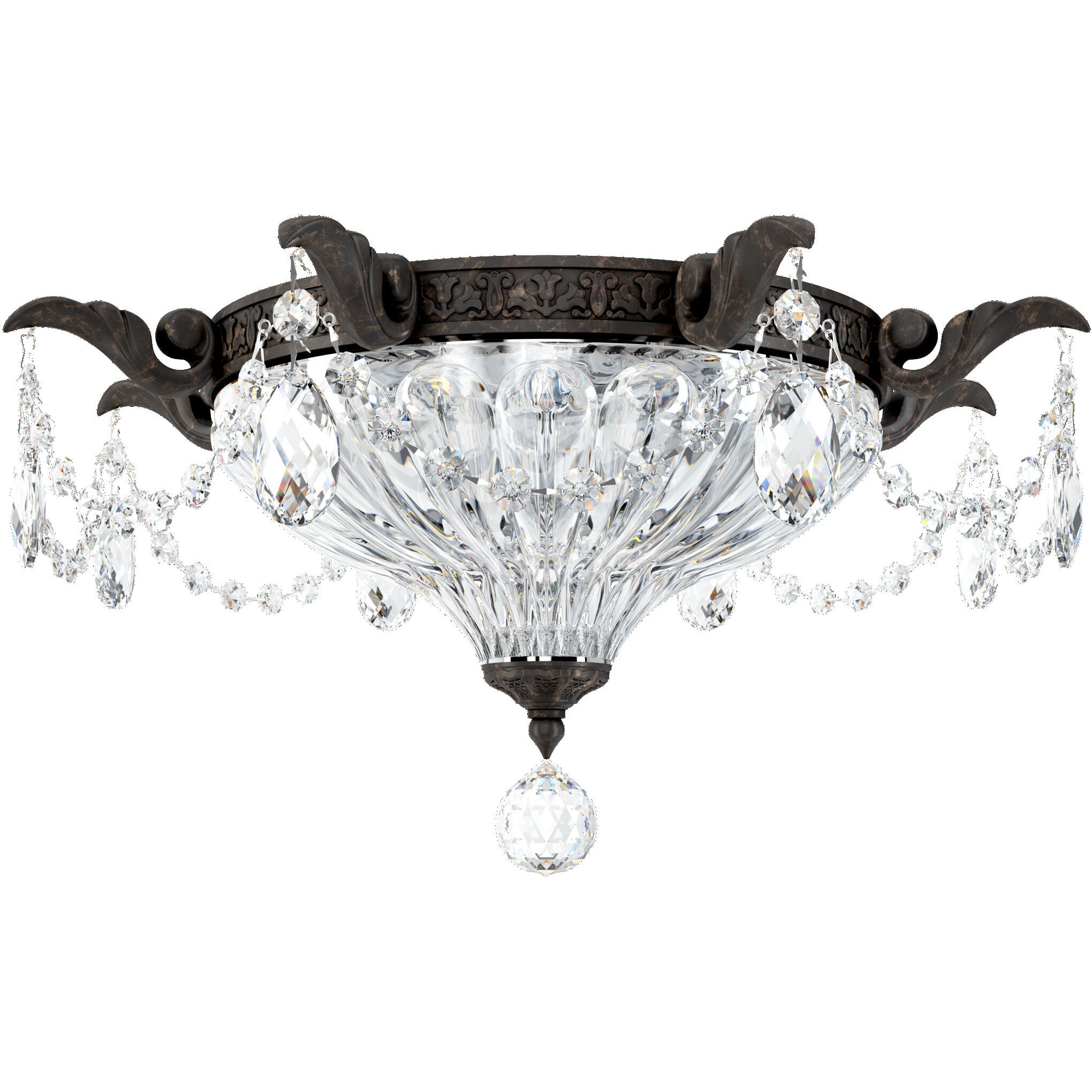 Milano 2 Light Heirloom Bronze Flush Mount Ceiling Light in Heritage