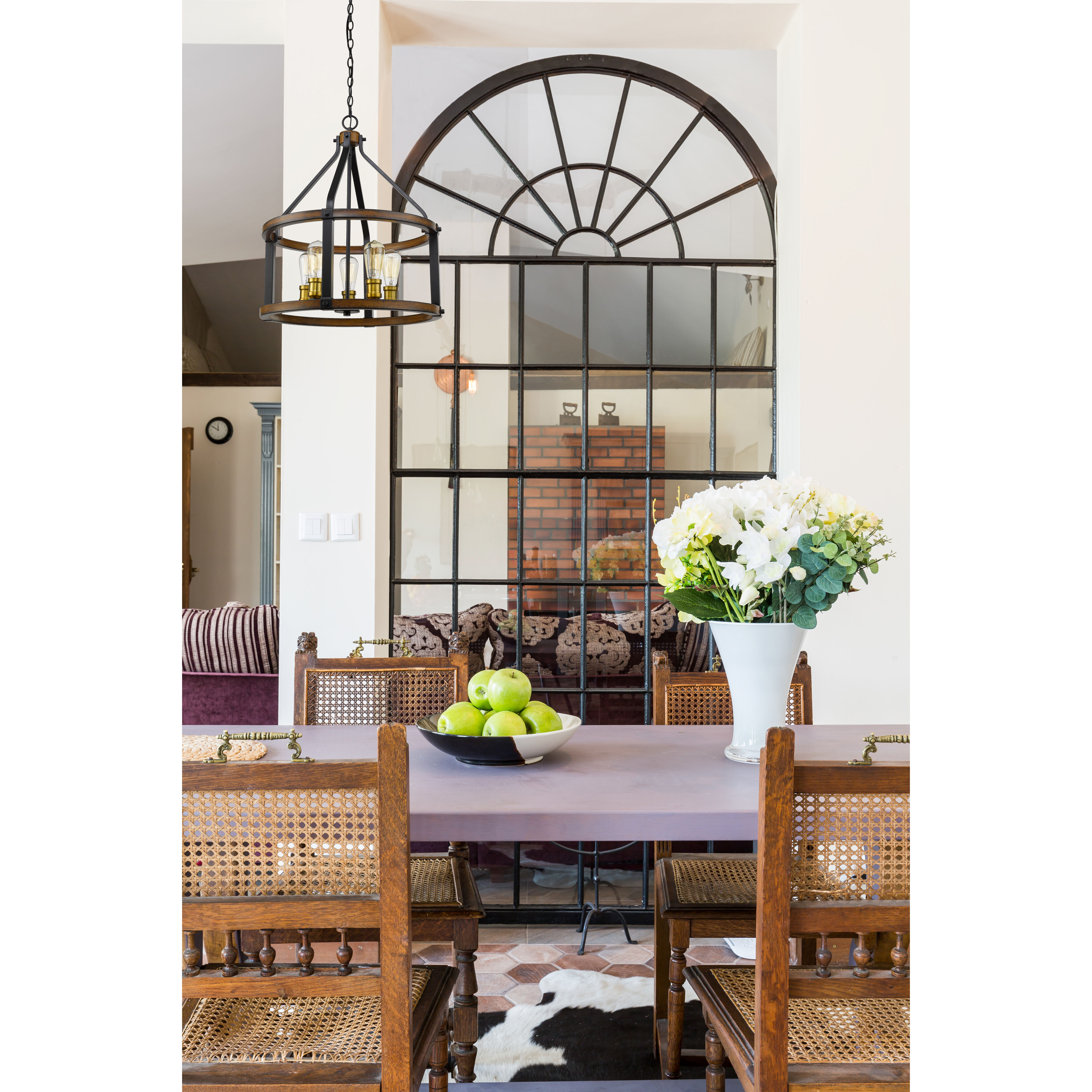 Z Lite 472 5D RM Kirkland 5 Light 20 inch Rustic Mahogany Chandelier Ceiling Light