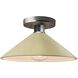 Radiance LED 11.75 inch Vanilla Gloss and Brushed Nickel Semi Flush Ceiling Light