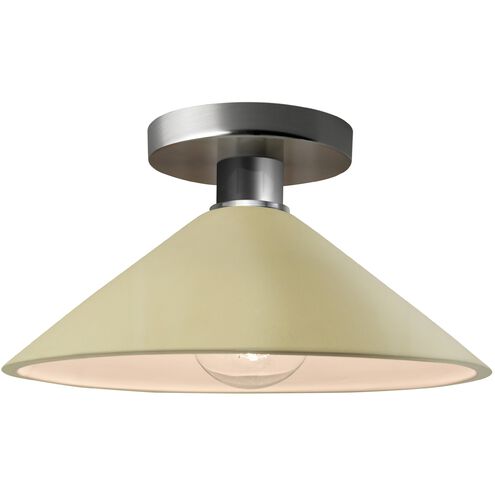 Radiance LED 11.75 inch Vanilla Gloss and Brushed Nickel Semi Flush Ceiling Light