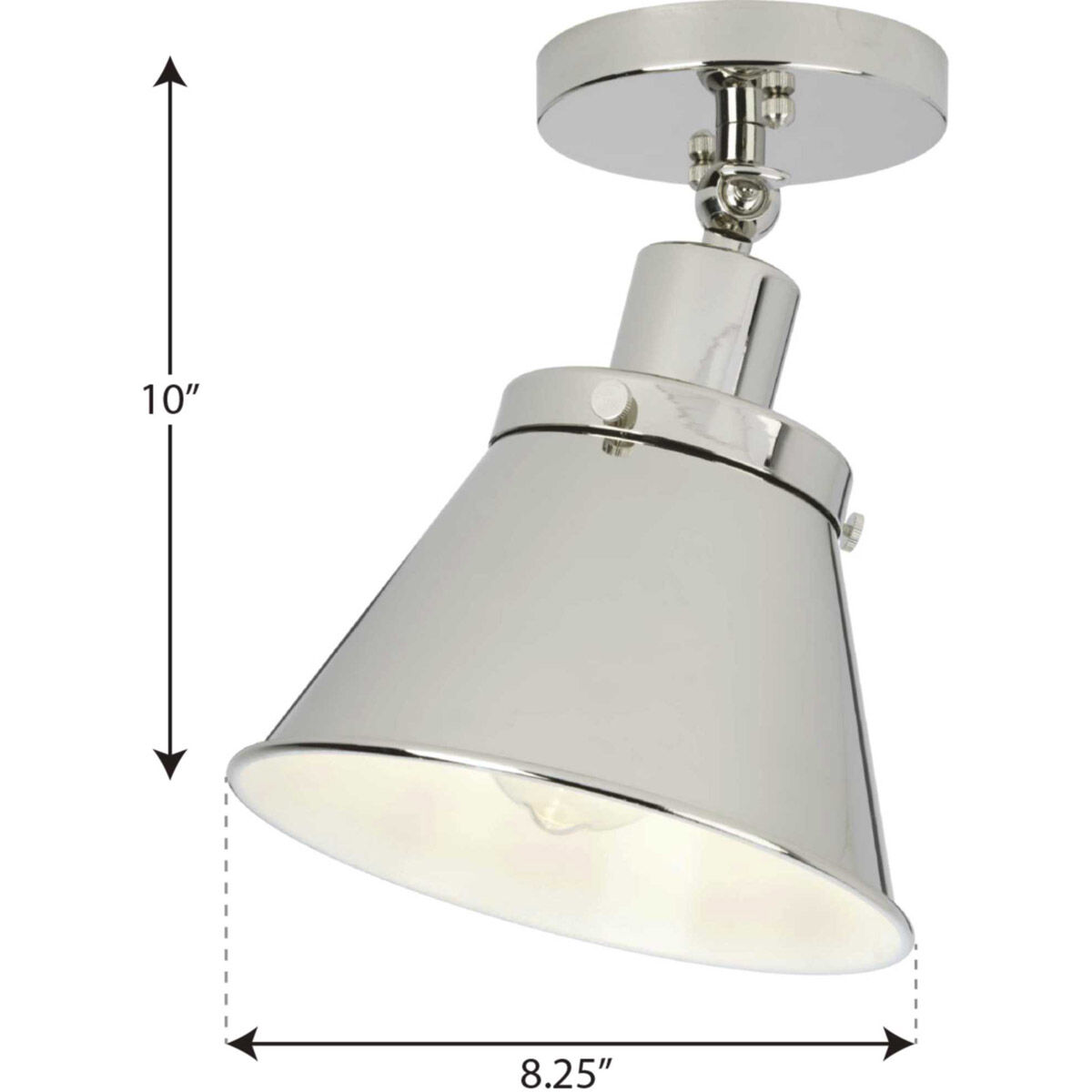 Hinton 1 Light 8.25 inch Polished Nickel Flush Mount Ceiling Light
